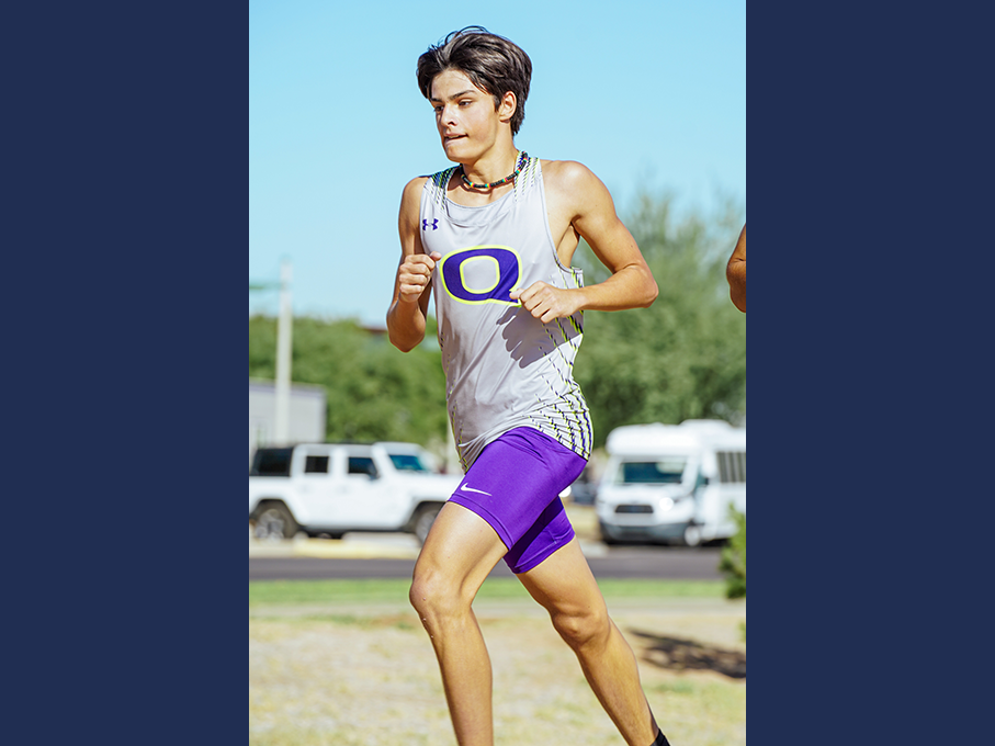 Teen boy running